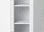 Шкаф верхний угловой остекленный Сканди White Silkwood/Белый 920*600*600