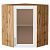 Шкаф верхний угловой остекленный Сканди White Softwood Дуб Вотан 716*600*600