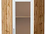 Шкаф верхний угловой остекленный Сканди White Softwood Дуб Вотан 716*600*600