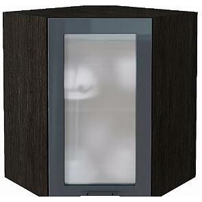 Шкаф верхний угловой остекленный Валерия-М ВУ 590 Антрацит-Венге