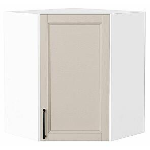 Шкаф верхний угловой Сканди Cream Silkwood/Белый 716*600*600