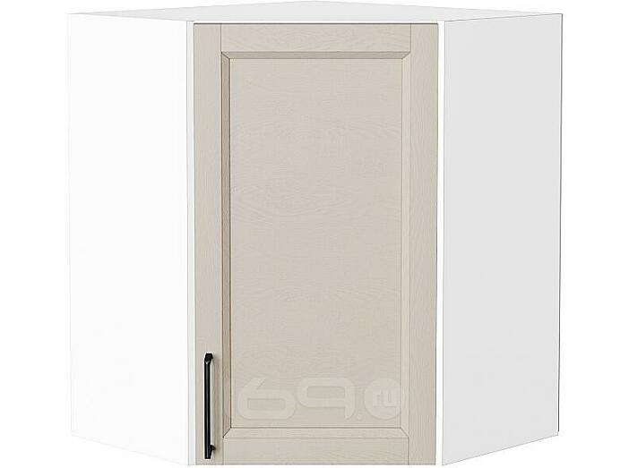 Шкаф верхний угловой Сканди Cream Silkwood/Белый 716*600*600