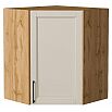 Шкаф верхний угловой Сканди Cream Silkwood/Дуб Вотан 716*600*600