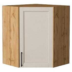Шкаф верхний угловой Сканди Cream Silkwood/Дуб Вотан 716*600*600