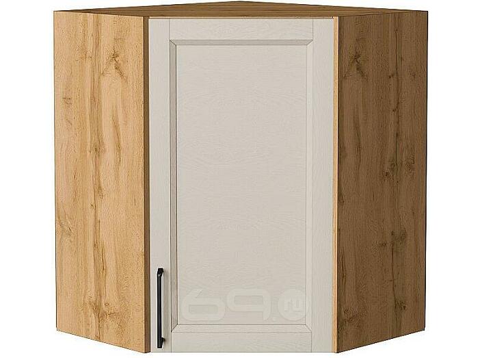 Шкаф верхний угловой Сканди Cream Silkwood/Дуб Вотан 716*600*600