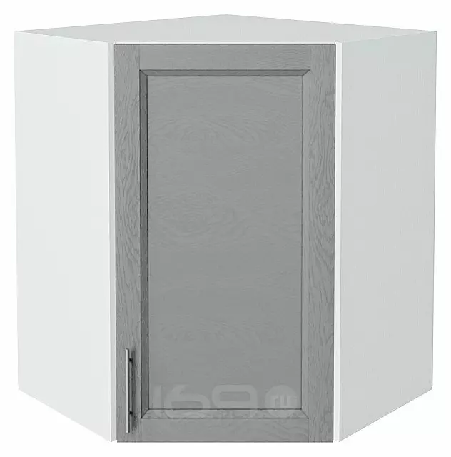 Шкаф верхний угловой Сканди Grey Softwood Белый 716*600*600
