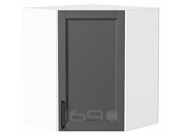 Шкаф верхний угловой Сканди Stormy Silkwood/Белый 716*600*600