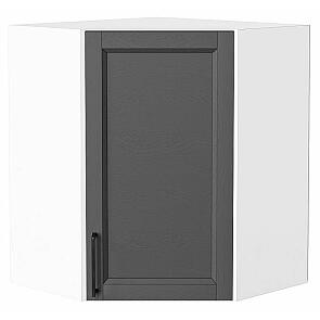 Шкаф верхний угловой Сканди Stormy Silkwood/Белый 716*600*600