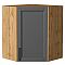 Шкаф верхний угловой Сканди Stormy Silkwood/Дуб Вотан 716*600*600