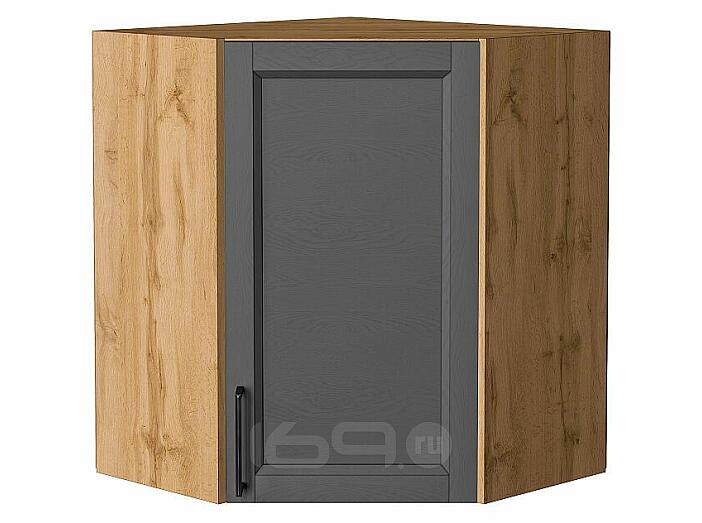 Шкаф верхний угловой Сканди Stormy Silkwood/Дуб Вотан 716*600*600