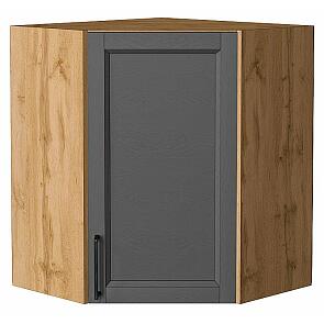 Шкаф верхний угловой Сканди Stormy Silkwood/Дуб Вотан 716*600*600