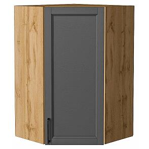 Шкаф верхний угловой Сканди Stormy Silkwood/Дуб Вотан 920*600*600