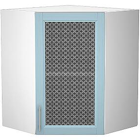 Шкаф верхний угловой остекленный Сканди ВУ 590 Sky Wood-Белый