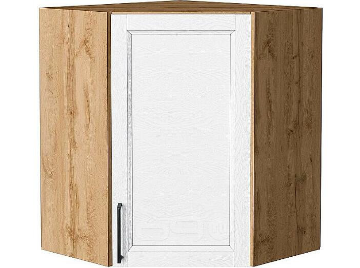 Шкаф верхний угловой Сканди White Silkwood/Дуб Вотан 716*600*600