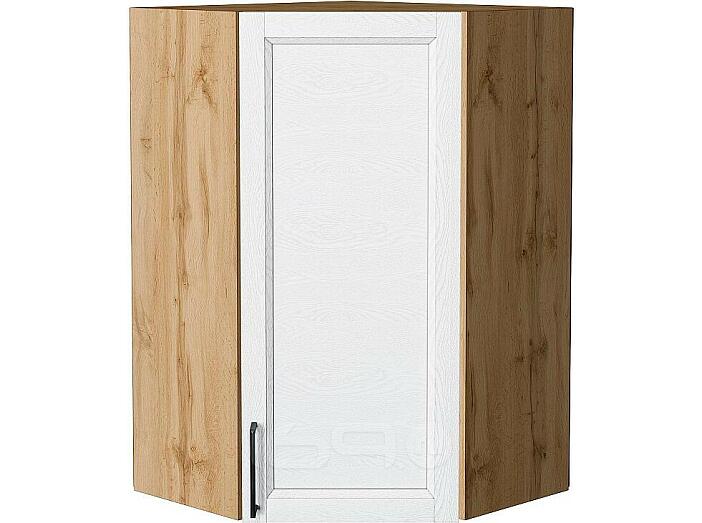 Шкаф верхний угловой Сканди White Silkwood/Дуб Вотан 920*600*600