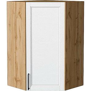 Шкаф верхний угловой Сканди White Silkwood/Дуб Вотан 920*600*600