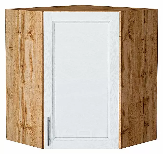 Шкаф верхний угловой Сканди White Softwood Дуб Вотан 716*600*600