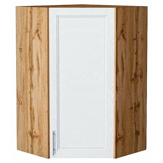 Шкаф верхний угловой Сканди White Softwood Дуб Вотан 920*600*600