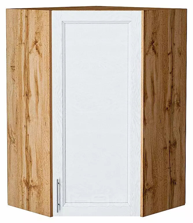 Шкаф верхний угловой Сканди White Softwood Дуб Вотан 920*600*600
