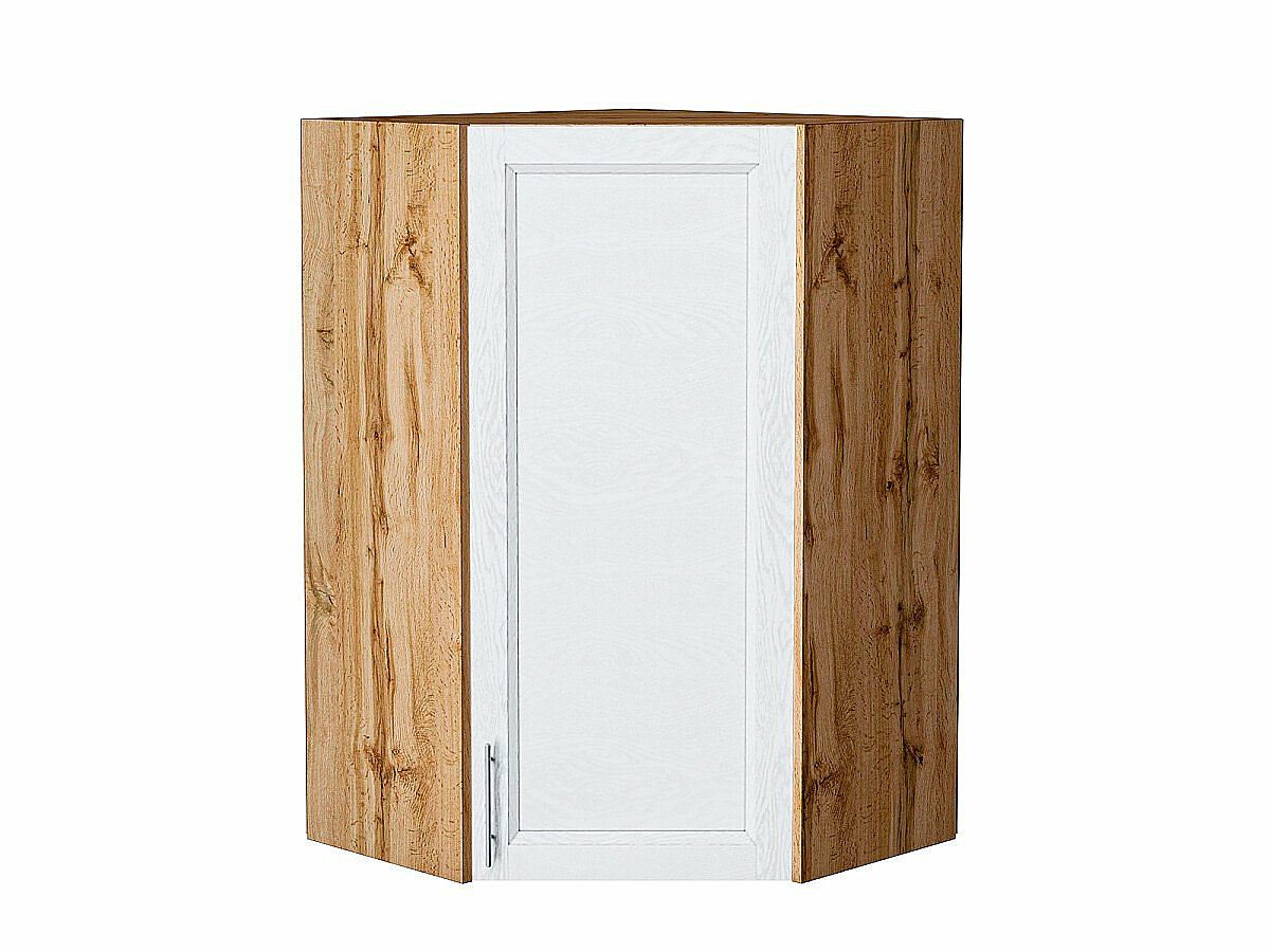 Шкаф верхний угловой Сканди White Softwood Дуб Вотан 920*600*600