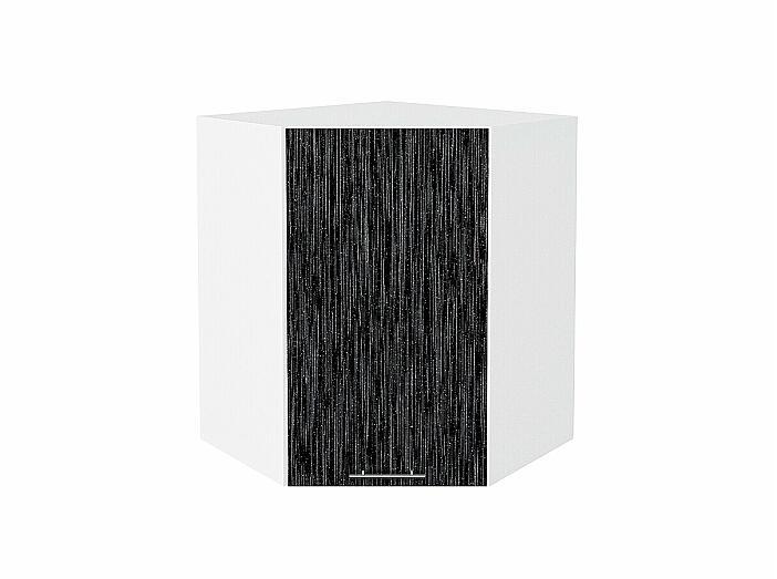 Шкаф верхний угловой Валерия-М Черный металлик дождь Белый 716*600*600