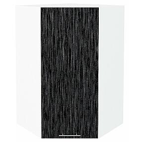 Шкаф верхний угловой Валерия-М Черный металлик дождь Белый 920*600*600