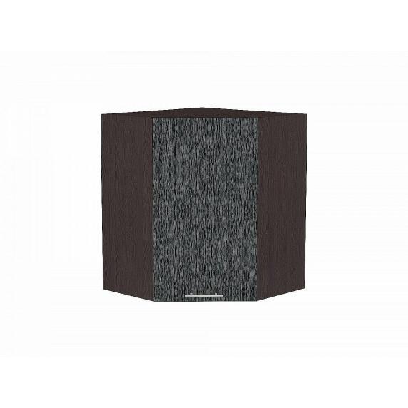 Шкаф верхний угловой Валерия-М Черный металлик дождь Graphite 716*600*600