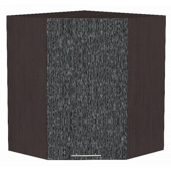 Шкаф верхний угловой Валерия-М Черный металлик дождь Graphite 716*600*600