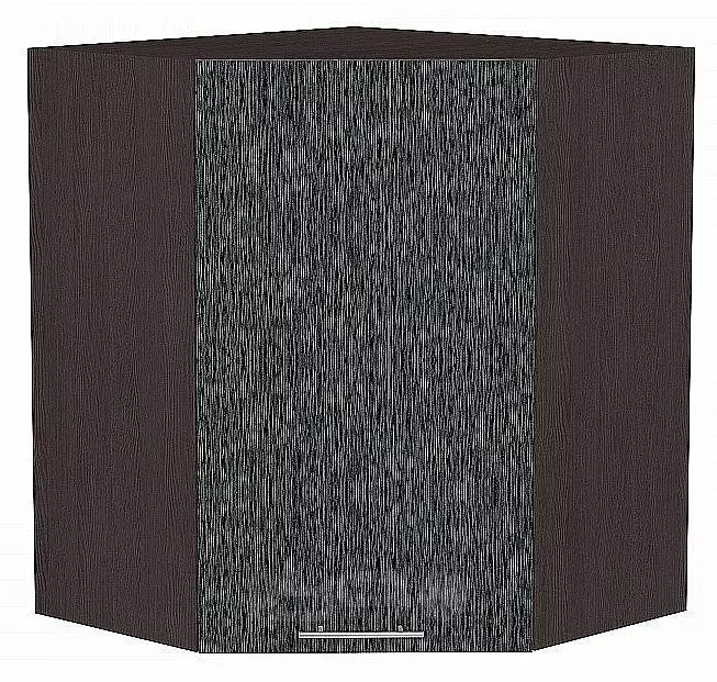 Шкаф верхний угловой Валерия-М Черный металлик дождь Graphite 716*600*600