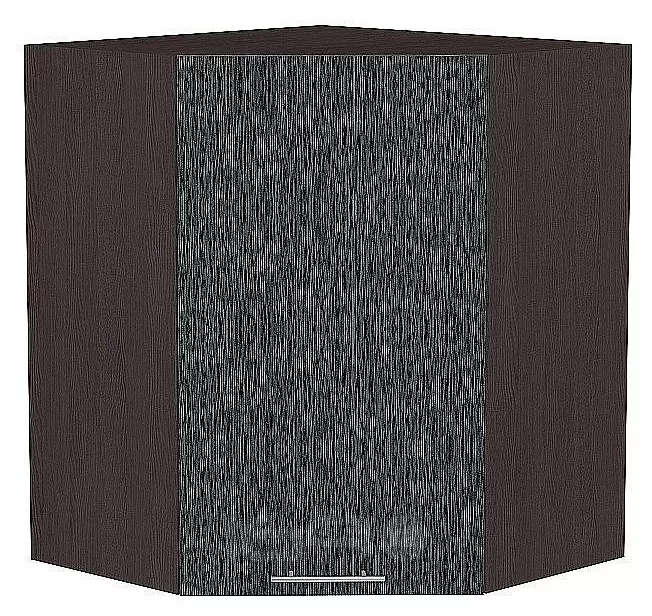 Шкаф верхний угловой Валерия-М Черный металлик дождь Graphite 920*600*600