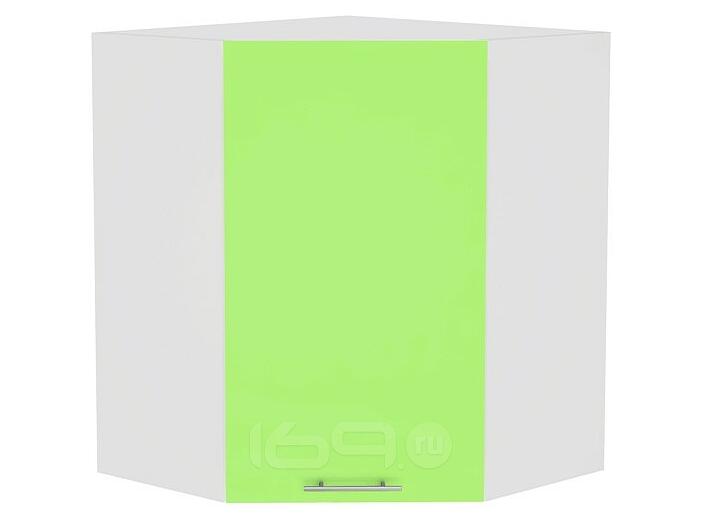 Шкаф верхний угловой Валерия-М ВУ 590 Салатовый глянец-Белый