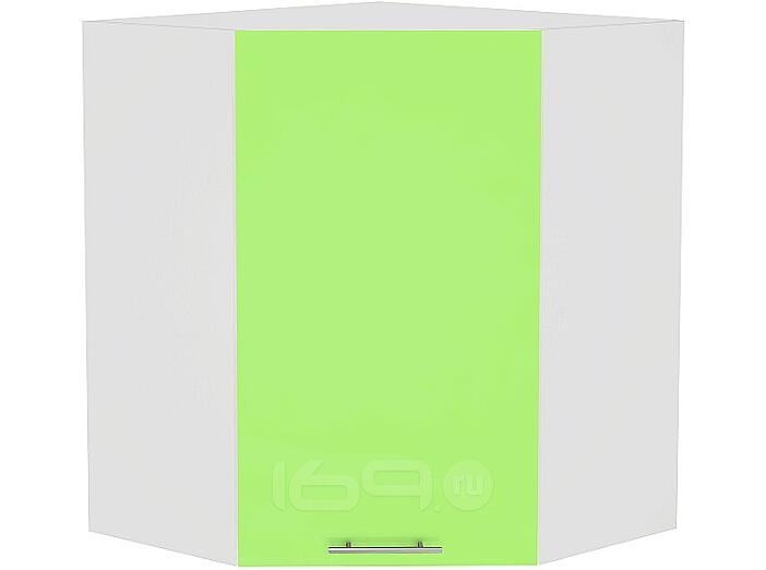 Шкаф верхний угловой Валерия-М ВУ 599 Салатовый глянец-Белый