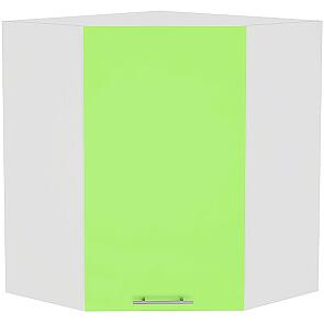 Шкаф верхний угловой Валерия-М ВУ 599 Салатовый глянец-Белый