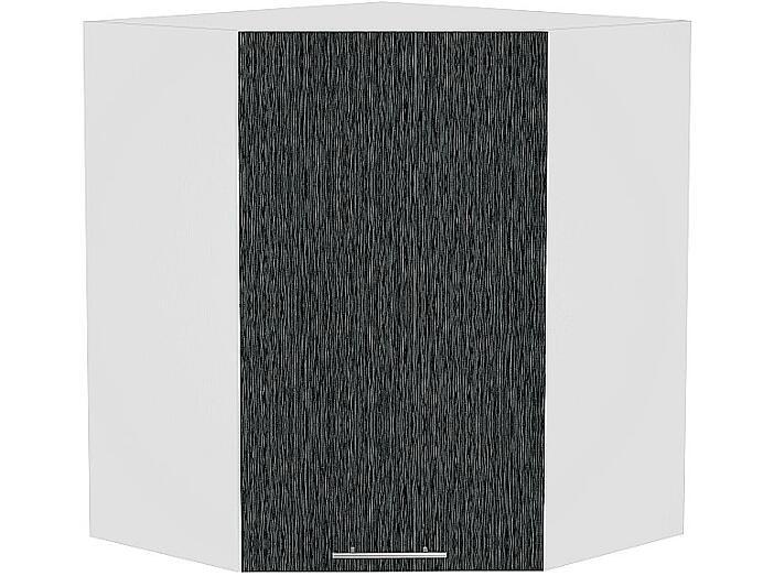 Шкаф верхний угловой Валерия-М ВУ 599 Черный металлик дождь-Белый