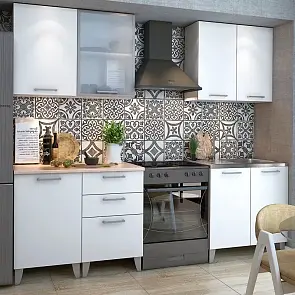 Кухонный гарнитур Корсика СТЛ.051.26 Белый/Белый 2170x1800x600