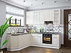Модульный кухонный гарнитур Ницца-03 Агат/Белый 2340x1890/2400x600