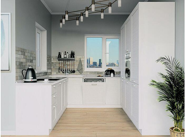 П-образная кухня Лофт-08 Nordic Oak/Белый П-образная кухня Лофт-08 Nordic Oak/Белый