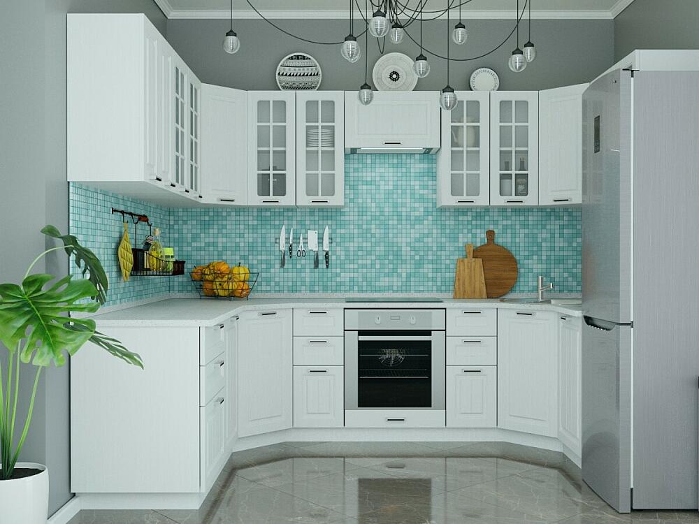 П-образная кухня Прага-17 Белое дерево 102534₽