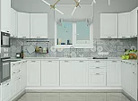 Модульный кухонный гарнитур Прага-20 Белое дерево/Белый 2132x2700/3780x600