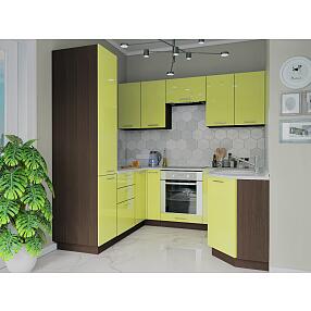 П-образная кухня Валерия-М-07 Лайм глянец/Венге