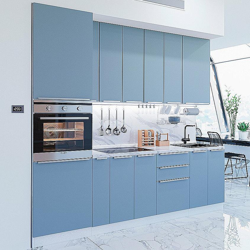 Прямая кухня Фьюжн-03 Silky Blue 72149₽