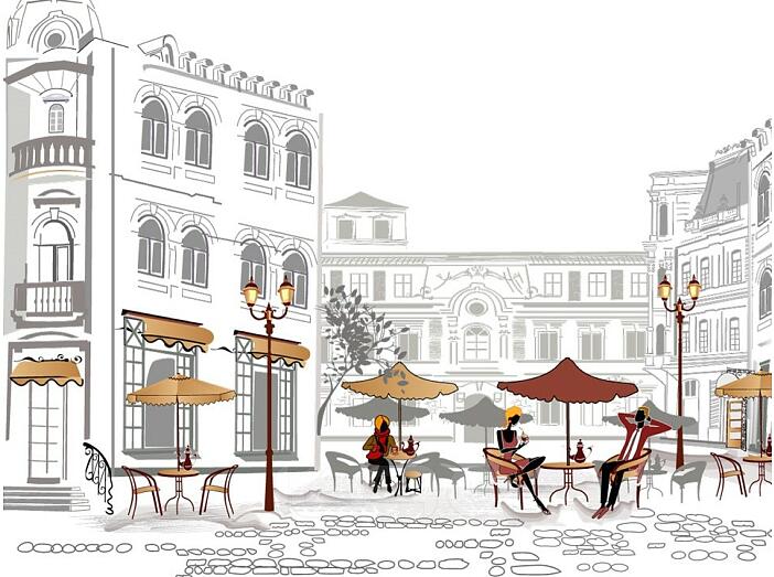 Фартук для кухни "Уличное кафе" 600*3000*1,5