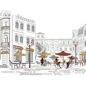 Фартук для кухни "Уличное кафе" 600*3000*1,5