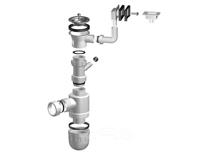 Выпуск с латунным винтом СКМП (в комплекте с сифоном 1 ½’’)