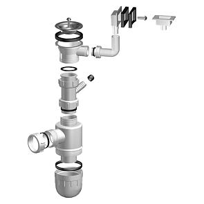 Выпуск с латунным винтом СКМП (в комплекте с сифоном 1 ½’’)