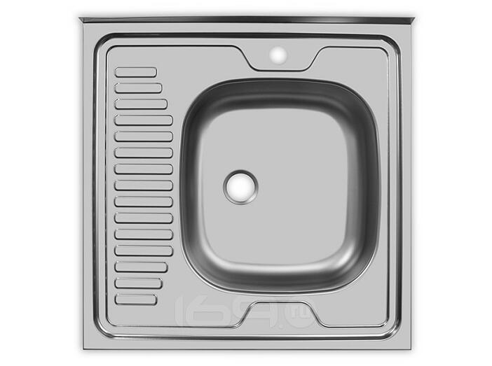 Мойка накладная STD600.600---5C 0R- Матовый металл 600*600 (чаша справа)