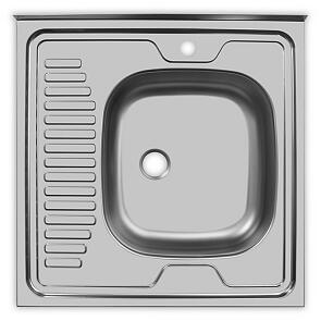 Мойка накладная STD600.600---5C 0R- Матовый металл 600*600 (чаша справа)