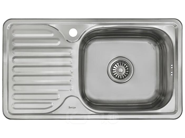 Мойка врезная 764218/0,8 1Ч1К Глянец 760*420 Правая