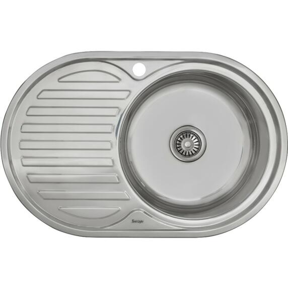 Мойка врезная Vivat 775016/0,6 1Ч1К Глянец 770*500 Правая