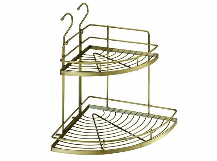 Полка угловая 2-х ярусная малая Античная Бронза 440*230*230